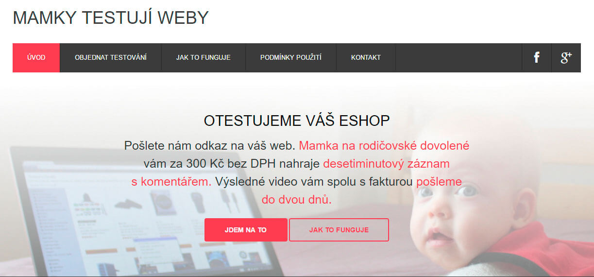 Screeen webu www.mamky.testujiweby.cz