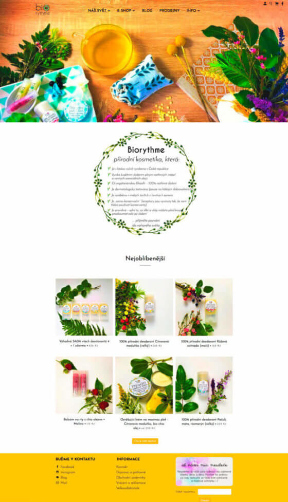 Screen upraveného e-shopu na platformě Byznysweb
